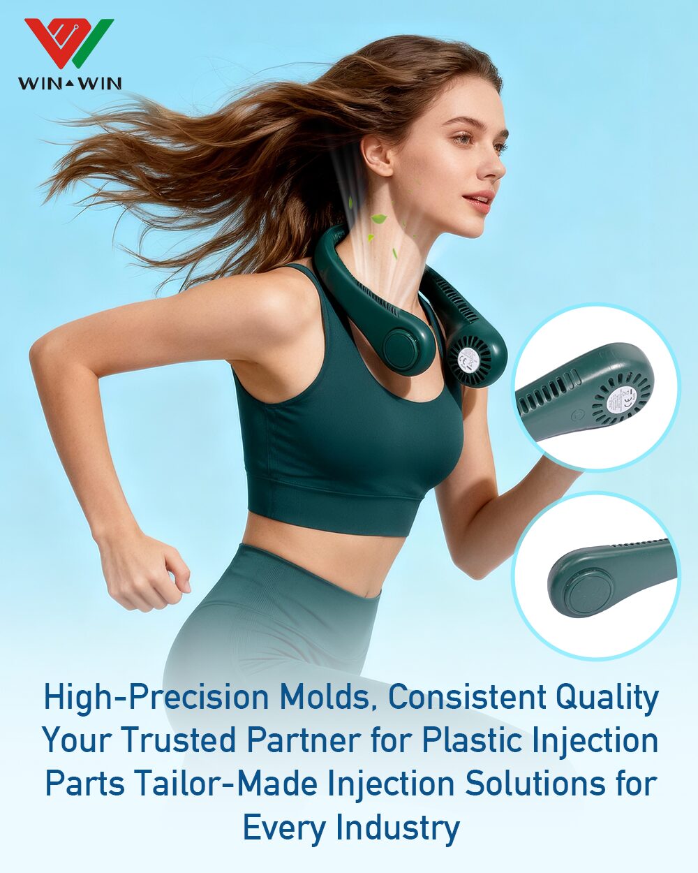 Custom-designed portable fan plastic casing