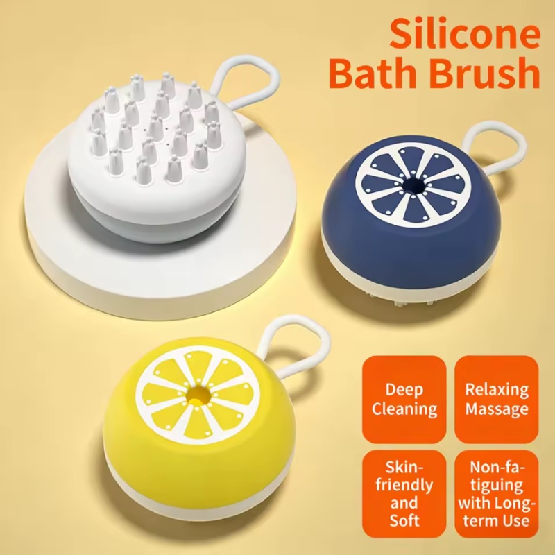 Bespoke Silicone Pet Bathing Brush with Soft Scrubbing Bristles